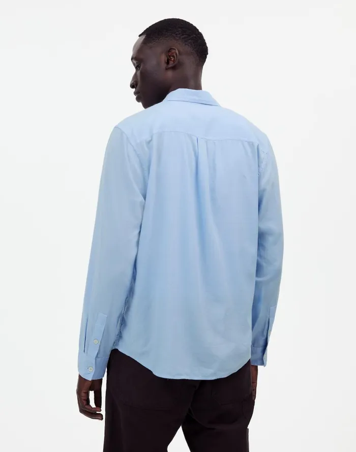 Men Shirts Madewell The Perfect Shirt In Softdrape Twill Peri Blue
