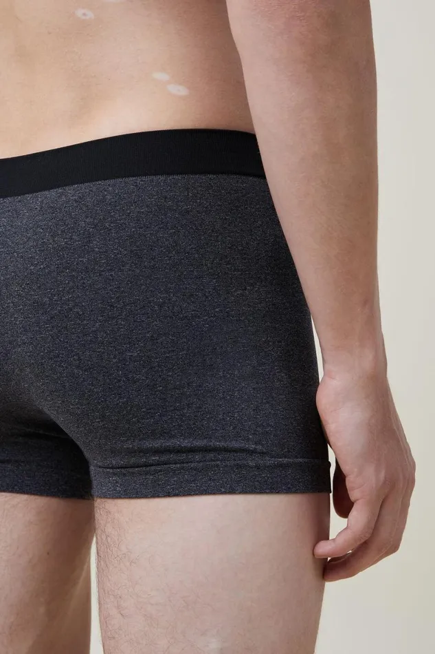 Men Socks and Underwear Cotton On Seamless Trunks Charcoal Marleblack