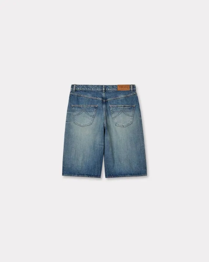 Men Straight Short In Japanese Denim Medium Stone Blue Denim Kenzo Denim