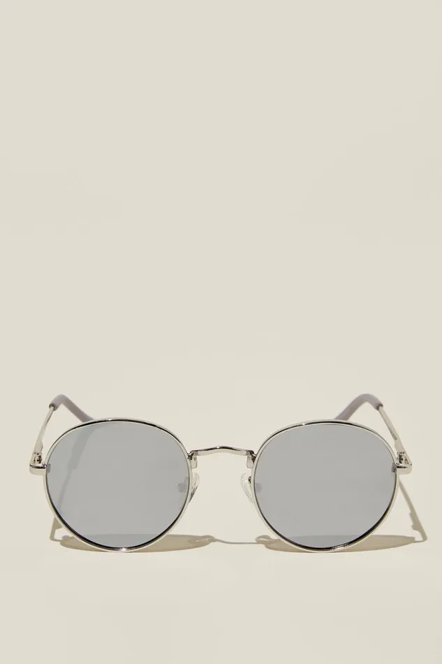 Men Sunglasses Cotton On Bellbrae Polarized Sunglasses Silver Grey Silver Flash