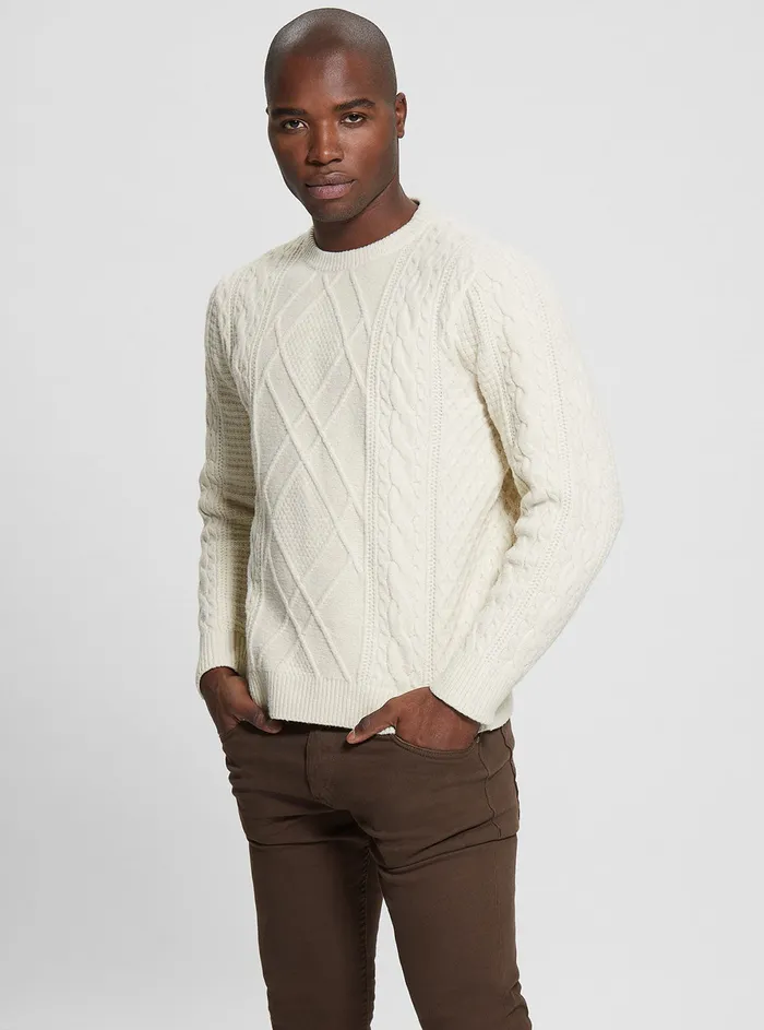 Men Sweaters and Knits GUESS Eco Pearl Cable Knit Jumper