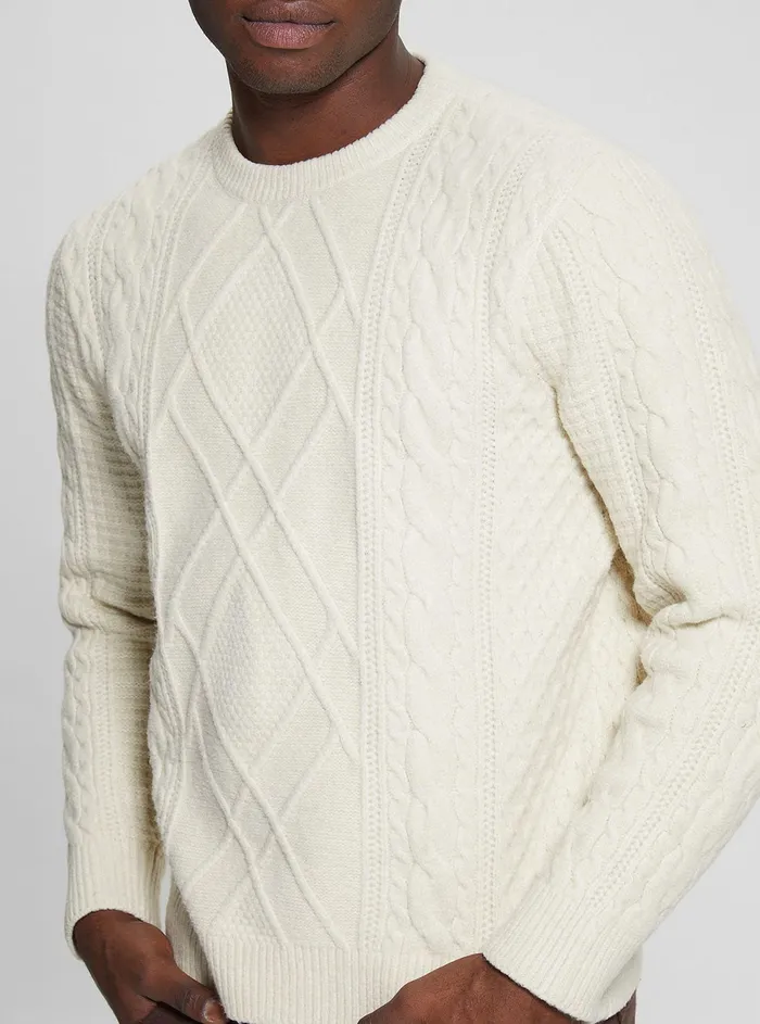 Men Sweaters and Knits GUESS Eco Pearl Cable Knit Jumper Men Sweaters and Knits GUESS Eco Pearl Cable Knit Jumper