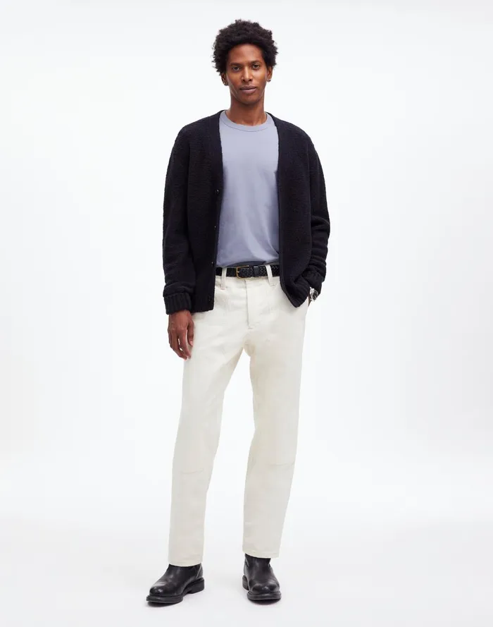Men Sweaters Madewell Boucl Cardigan Sweater Navy