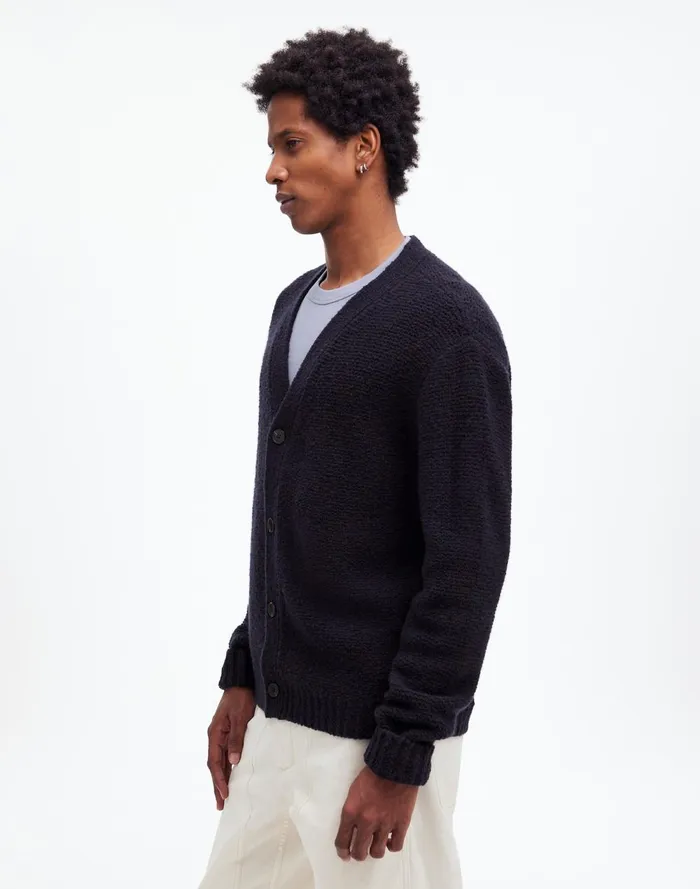 Men Sweaters Madewell Boucl Cardigan Sweater Navy