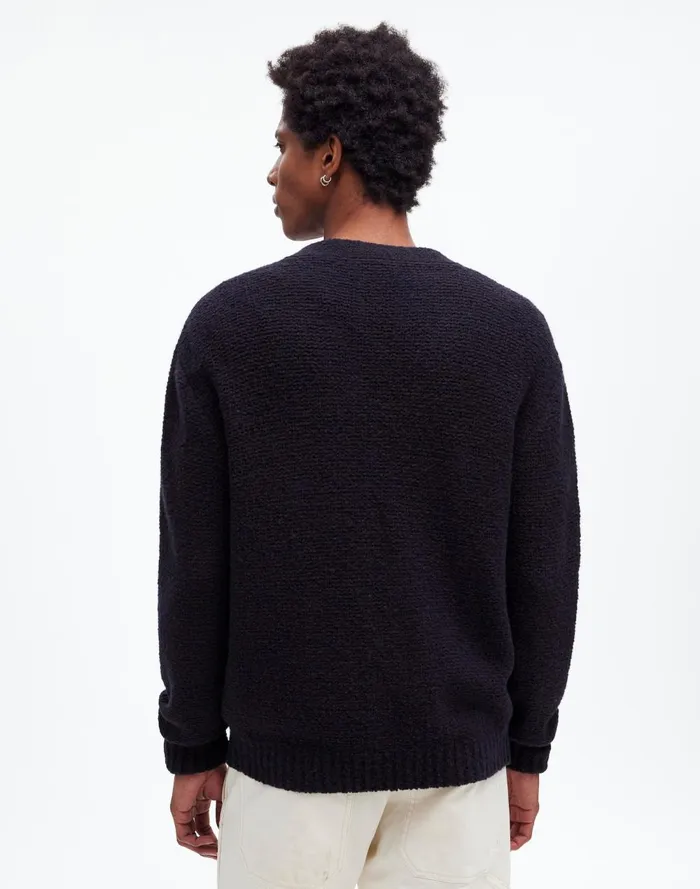 Men Sweaters Madewell Boucl Cardigan Sweater Navy