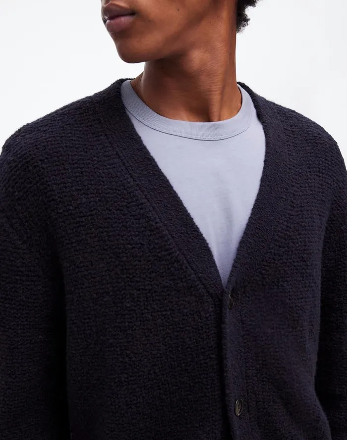 Men Sweaters Madewell Boucl Cardigan Sweater Navy