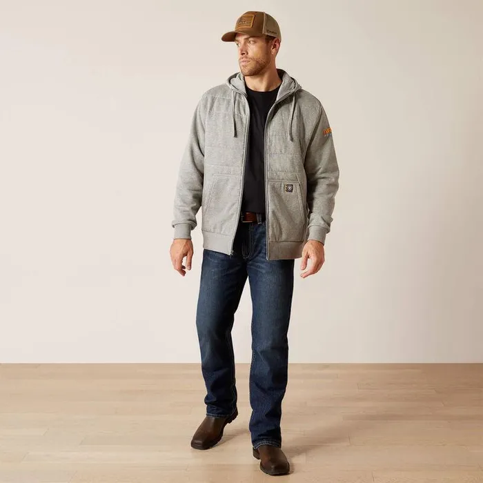 Men Sweatshirts and Hoodies Ariat Rebar AllWeather Insulated Full Zip Hoodie Heather Grey Men Sweatshirts and Hoodies Ariat Rebar AllWeather Insulated Full Zip Hoodie Heather Grey