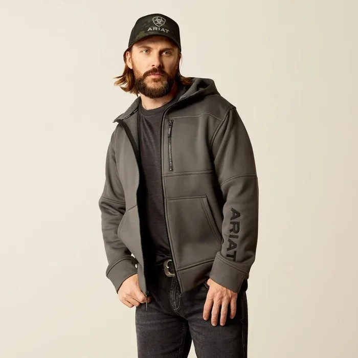 Men Sweatshirts and Hoodies Ariat Tek Fleece 20 Full Zip Hoodie Charcoal Heather