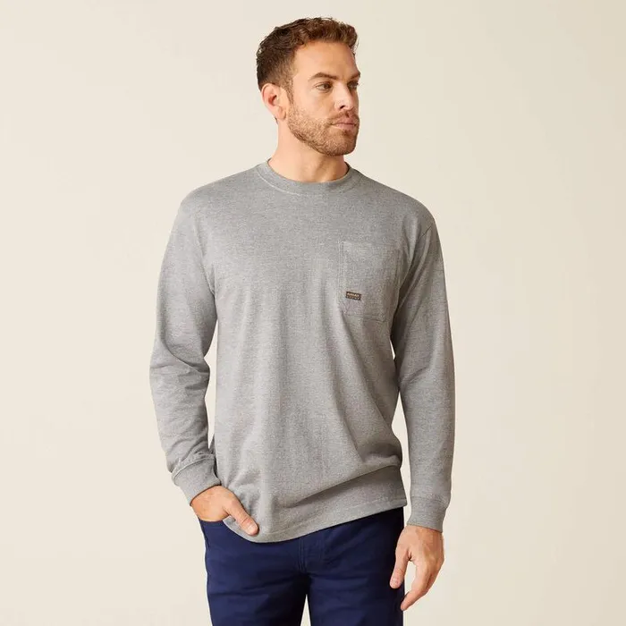 Men TShirts and Polos Ariat Rebar Cotton Strong Chainsaw Logo TShirt Heather Grey Men TShirts and Polos Ariat Rebar Cotton Strong Chainsaw Logo TShirt Heather Grey
