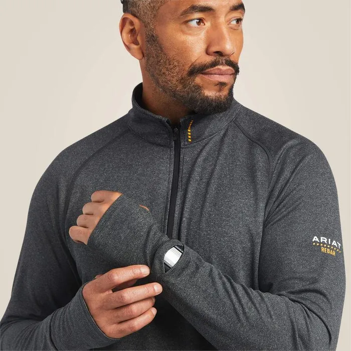 Men TShirts and Polos Ariat Rebar Polartec Elite frac14 Zip Baselayer Black Men TShirts and Polos Ariat Rebar Polartec Elite frac14 Zip Baselayer Black