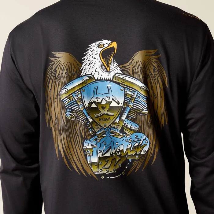 Men TShirts and Polos Ariat Rebar Workman Chrome Moto Eagle TShirt Black Men TShirts and Polos Ariat Rebar Workman Chrome Moto Eagle TShirt Black