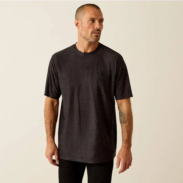 Men TShirts and Polos Ariat Vertical Gradient Charger TShirt Black Heather