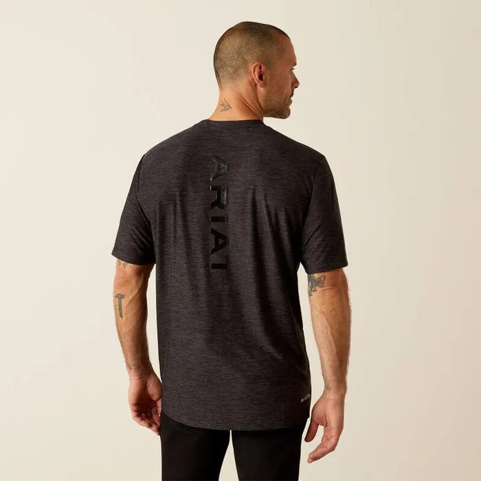 Men TShirts and Polos Ariat Vertical Gradient Charger TShirt Black Heather Men TShirts and Polos Ariat Vertical Gradient Charger TShirt Black Heather