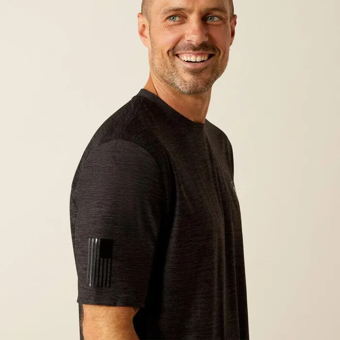 Men TShirts and Polos Ariat Vertical Gradient Charger TShirt Black Heather Men TShirts and Polos Ariat Vertical Gradient Charger TShirt Black Heather