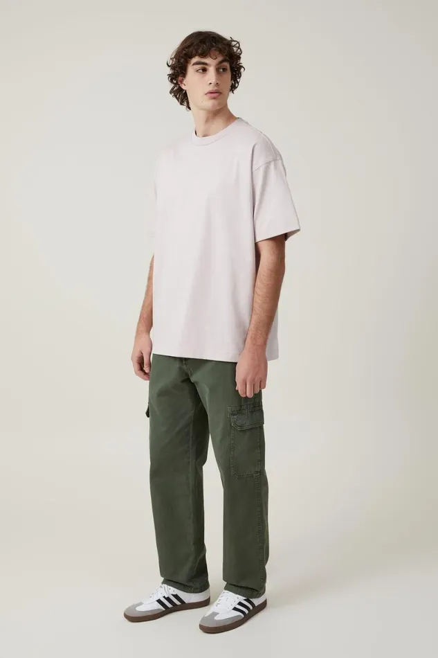 Men Tees and Tanks Cotton On Box Fit Plain TShirt Iced Lilac