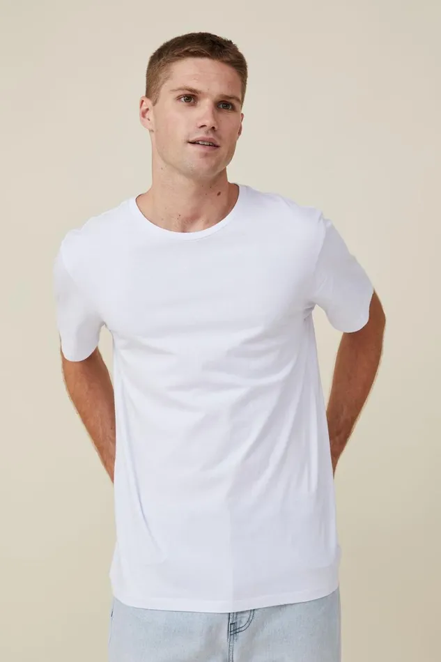 Men Tees and Tanks Cotton On Organic Regular Fit Crew TShirt White