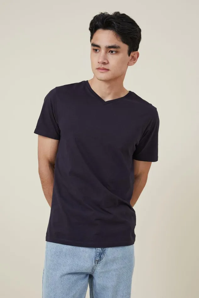 Men Tees and Tanks Cotton On Organic VNeck TShirt Ink Navy