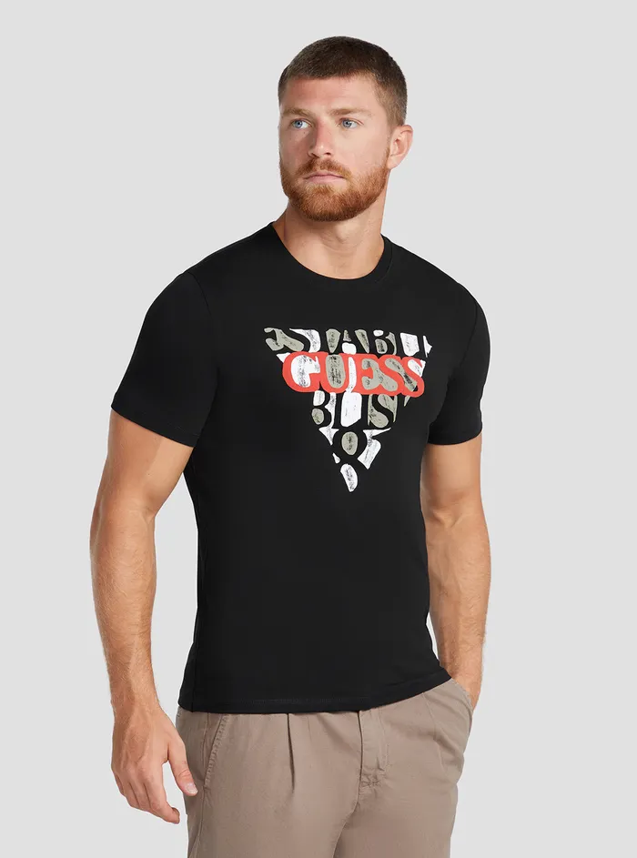 Men Tees and Tanks GUESS Eco Black Blurri Logo Tshirt