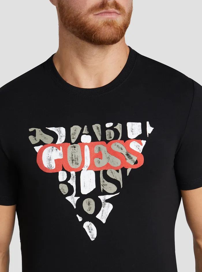 Men Tees and Tanks GUESS Eco Black Blurri Logo Tshirt Men Tees and Tanks GUESS Eco Black Blurri Logo Tshirt