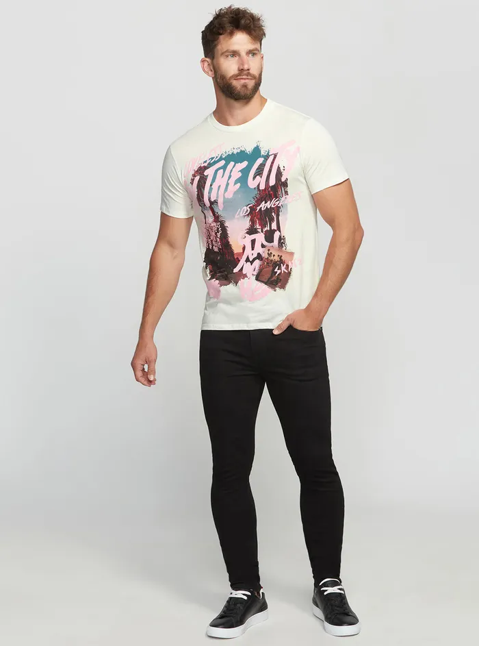 Men Tees and Tanks GUESS Eco White In The City Tshirt Men Tees and Tanks GUESS Eco White In The City Tshirt