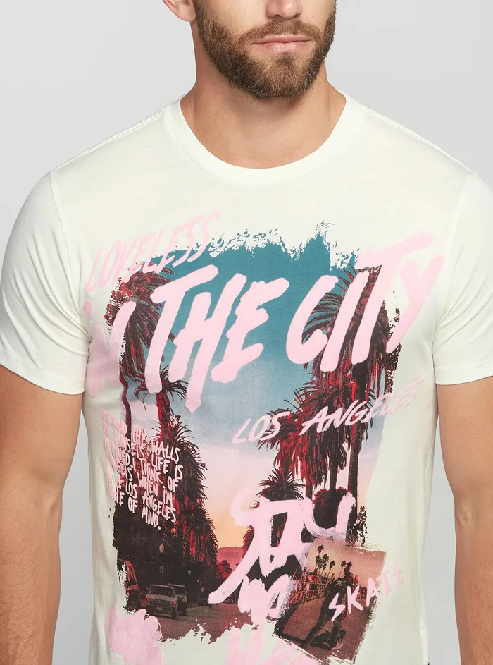 Men Tees and Tanks GUESS Eco White In The City Tshirt Men Tees and Tanks GUESS Eco White In The City Tshirt