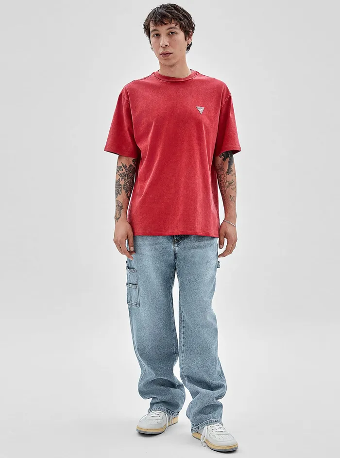 Men Tees and Tanks GUESS Guess Originals Red Camp Logo Tshirt Men Tees and Tanks GUESS Guess Originals Red Camp Logo Tshirt