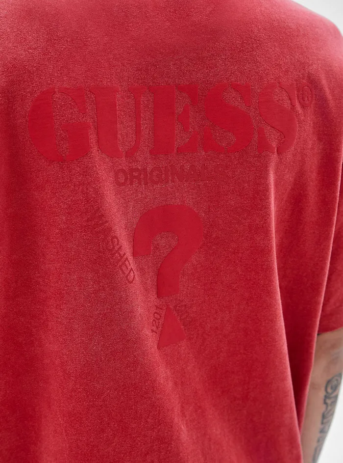 Men Tees and Tanks GUESS Guess Originals Red Camp Logo Tshirt Men Tees and Tanks GUESS Guess Originals Red Camp Logo Tshirt
