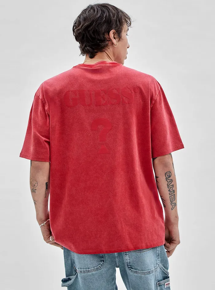 Men Tees and Tanks GUESS Guess Originals Red Camp Logo Tshirt Men Tees and Tanks GUESS Guess Originals Red Camp Logo Tshirt