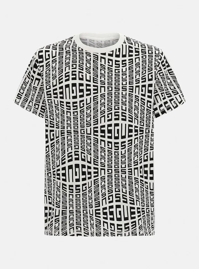 Men Tees and Tanks GUESS White Black Salmo Logo Tshirt Men Tees and Tanks GUESS White Black Salmo Logo Tshirt