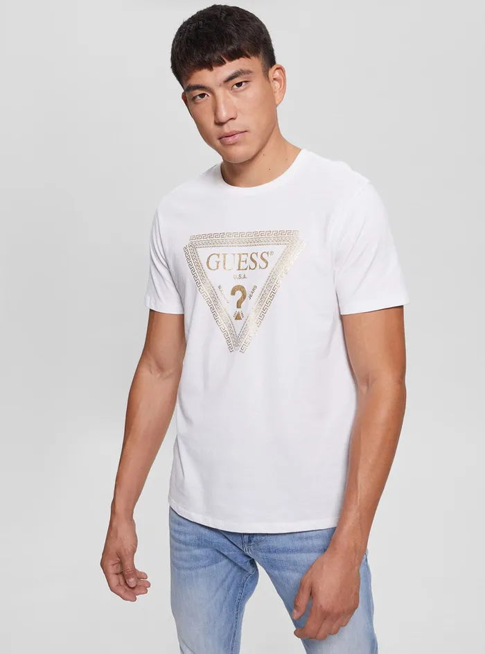 Men Tees and Tanks GUESS White Chain Logo Tshirt