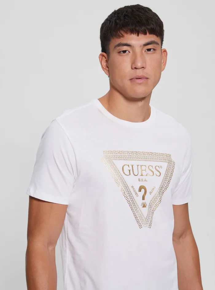Men Tees and Tanks GUESS White Chain Logo Tshirt Men Tees and Tanks GUESS White Chain Logo Tshirt