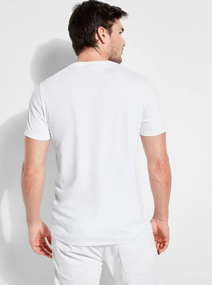 Men Tees and Tanks GUESS White Pima Logo Crew Neck Tee Men Tees and Tanks GUESS White Pima Logo Crew Neck Tee
