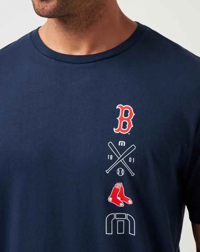 Men Tees TravisMathew BOSTON RED SOX SUNSET SLAM TEE Total Eclipse Men Tees TravisMathew BOSTON RED SOX SUNSET SLAM TEE Total Eclipse