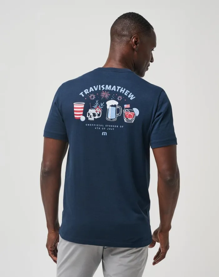Men Tees TravisMathew CHUG IT OUT TEE Total Eclipse