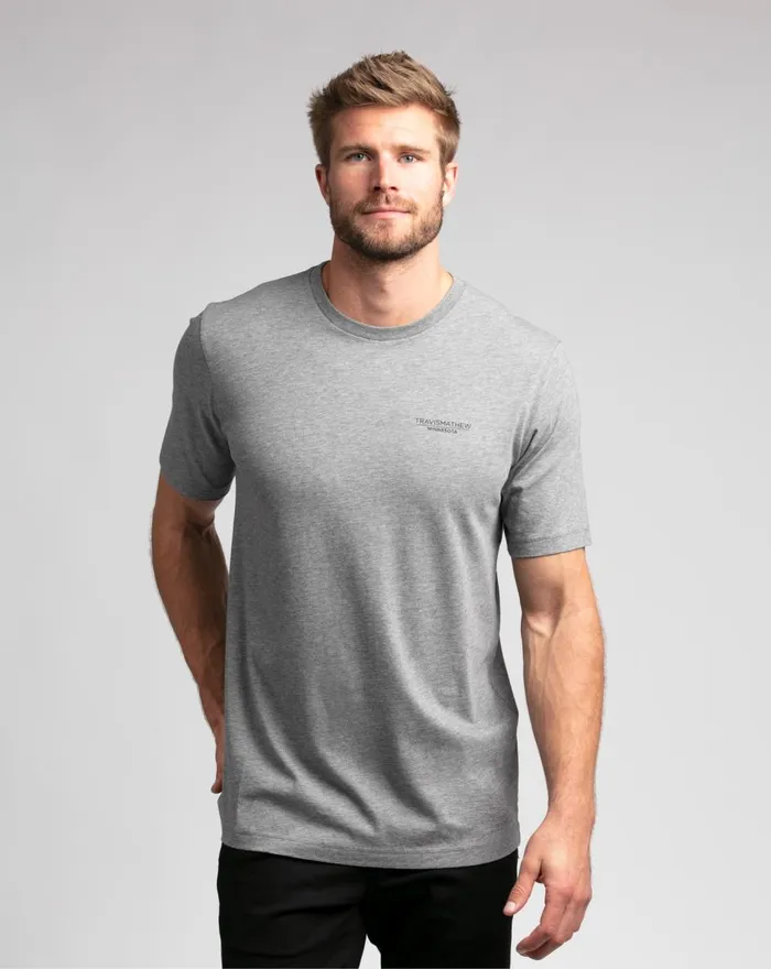 Men Tees TravisMathew DONTCHA KNOW TEE Heather Grey Men Tees TravisMathew DONTCHA KNOW TEE Heather Grey