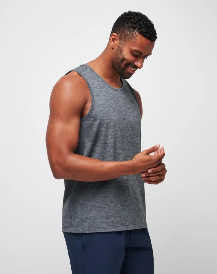 Men Tees TravisMathew HEATER PRO TANK Heather Grey Men Tees TravisMathew HEATER PRO TANK Heather Grey
