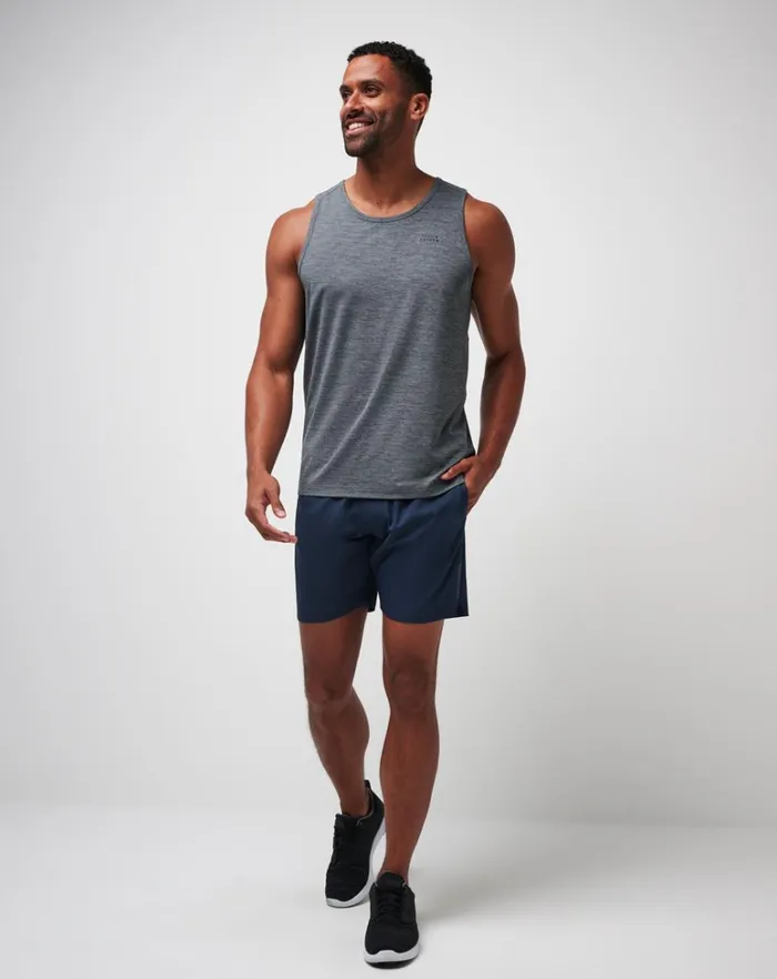 Men Tees TravisMathew HEATER PRO TANK Heather Grey Men Tees TravisMathew HEATER PRO TANK Heather Grey