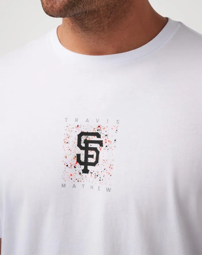 Men Tees TravisMathew SAN FRANCISCO GIANTS IN THE DUGOUT TEE White Men Tees TravisMathew SAN FRANCISCO GIANTS IN THE DUGOUT TEE White