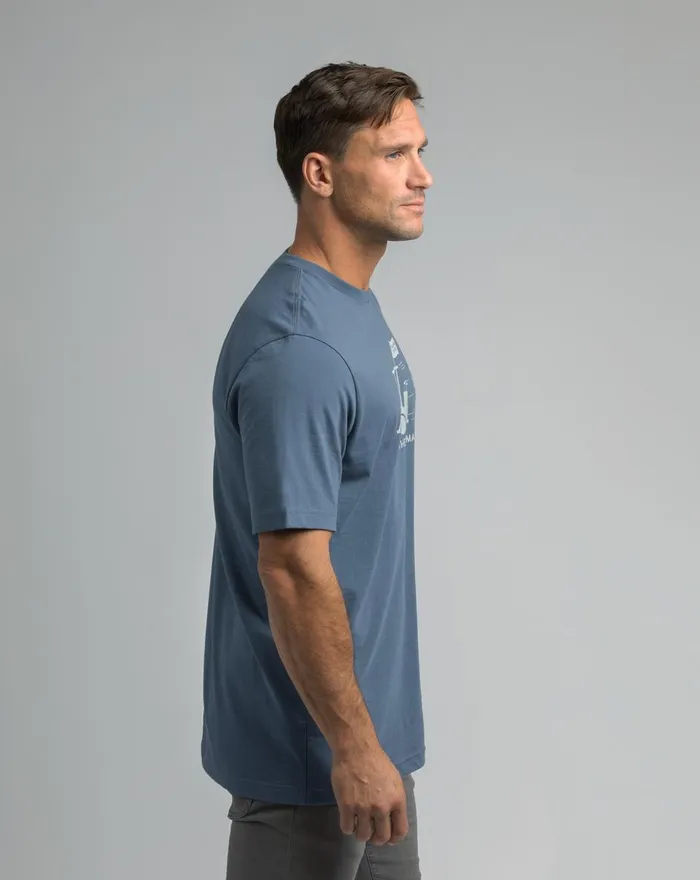 Men Tees TravisMathew STRAIGHT UP TEE Vintage Indigo Men Tees TravisMathew STRAIGHT UP TEE Vintage Indigo