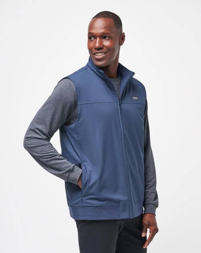 Men Vests TravisMathew WANDERLUST VEST Mood Indigo Men Vests TravisMathew WANDERLUST VEST Mood Indigo