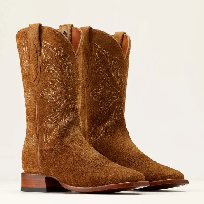 Men Western Boots Ariat Bench Made Bassett Western Boot Oiled Tan Roughout Men Western Boots Ariat Bench Made Bassett Western Boot Oiled Tan Roughout