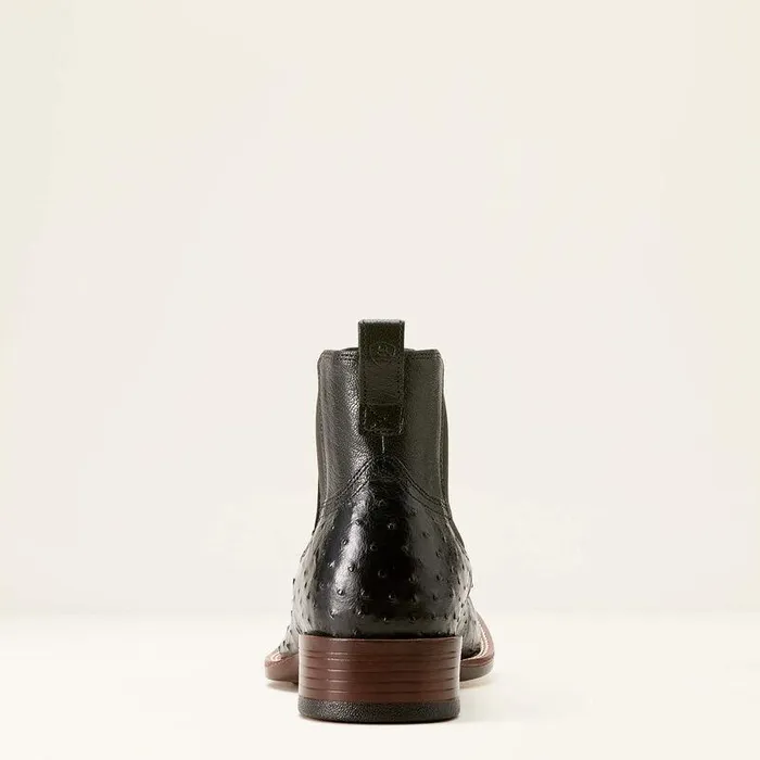 Men Western Boots Ariat Booker Chelsea Wide Square Toe Western Boot Jet Black Full Quill Ostrich Men Western Boots Ariat Booker Chelsea Wide Square Toe Western Boot Jet Black Full Quill Ostrich