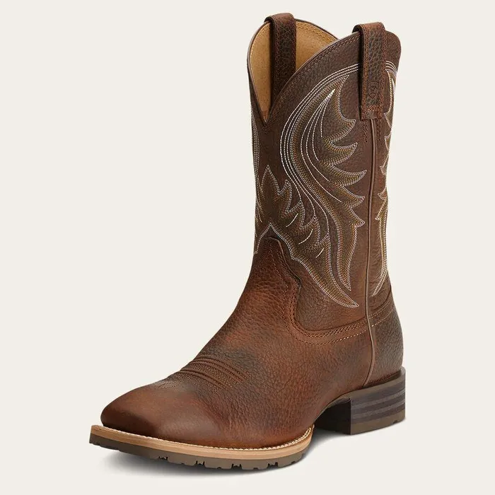 Men Western Boots Ariat Hybrid Rancher Western Boot Brown Oiled Rowdy