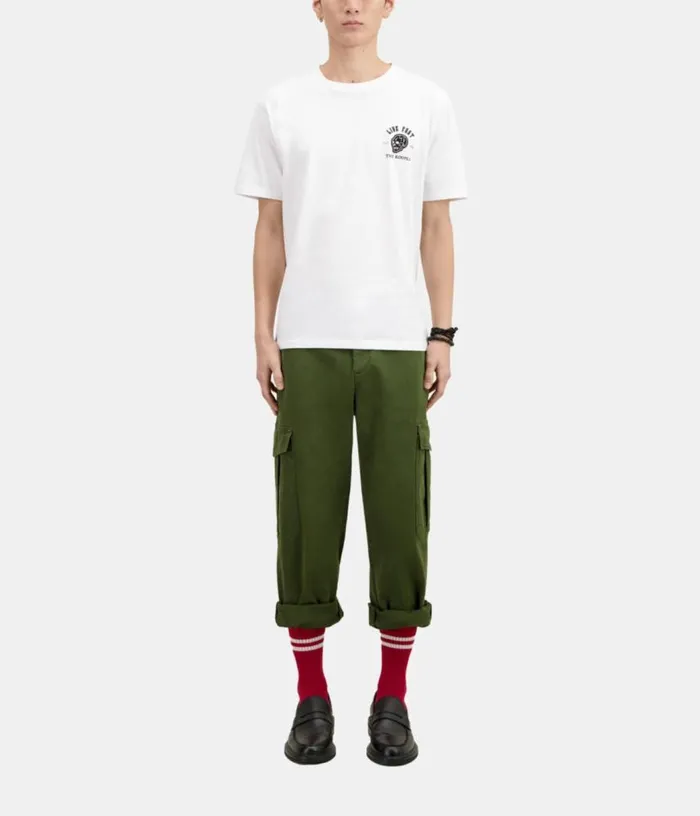Men White Live Fast Tshirt THE KOOPLES Tshirts