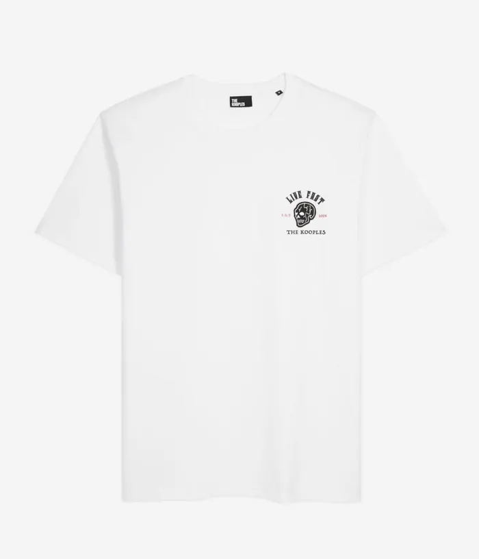 Men White Live Fast Tshirt THE KOOPLES Tshirts