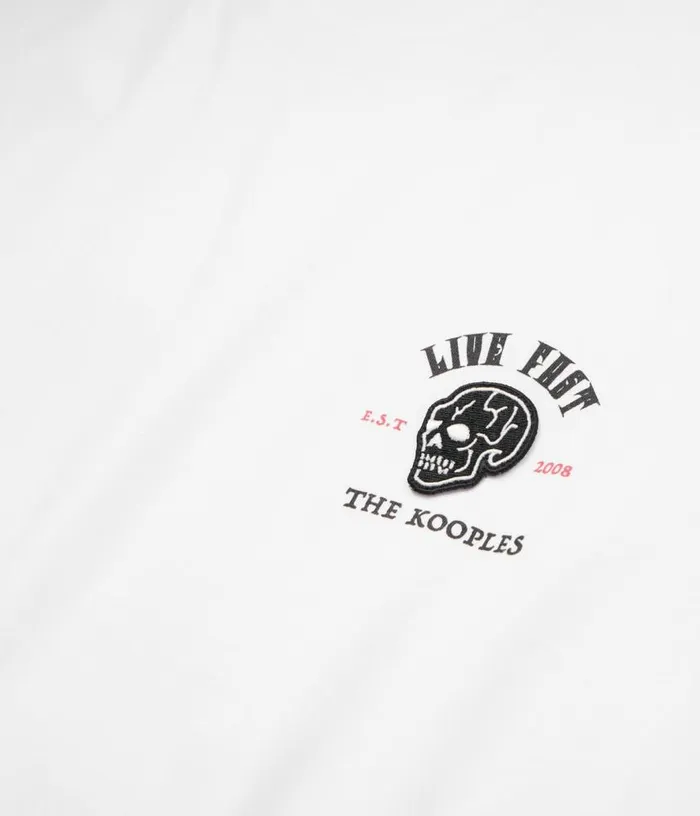 Men White Live Fast Tshirt THE KOOPLES Tshirts