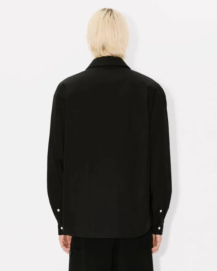 MenWomen 039Bicolor KENZO Paris039 Genderless Padded Overshirt Black Kenzo Shirts