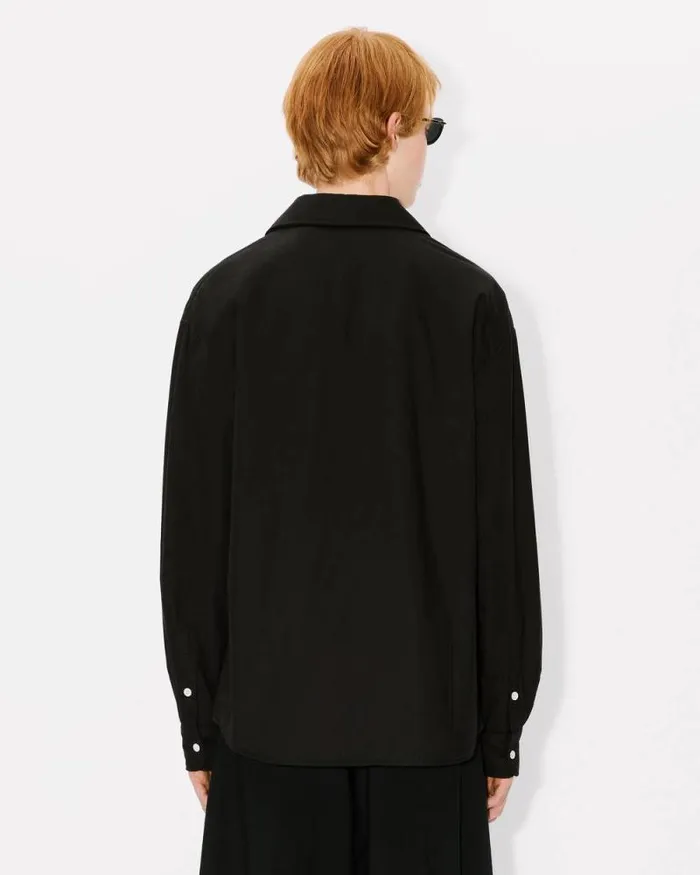 MenWomen 039Bicolor KENZO Paris039 Genderless Padded Overshirt Black Kenzo Shirts