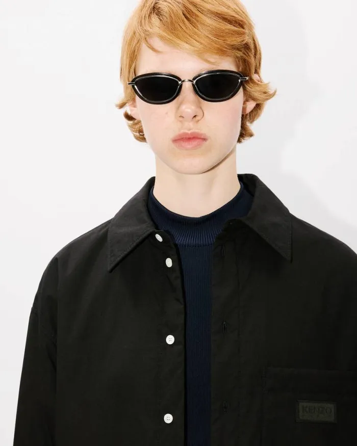 MenWomen 039Bicolor KENZO Paris039 Genderless Padded Overshirt Black Kenzo Shirts