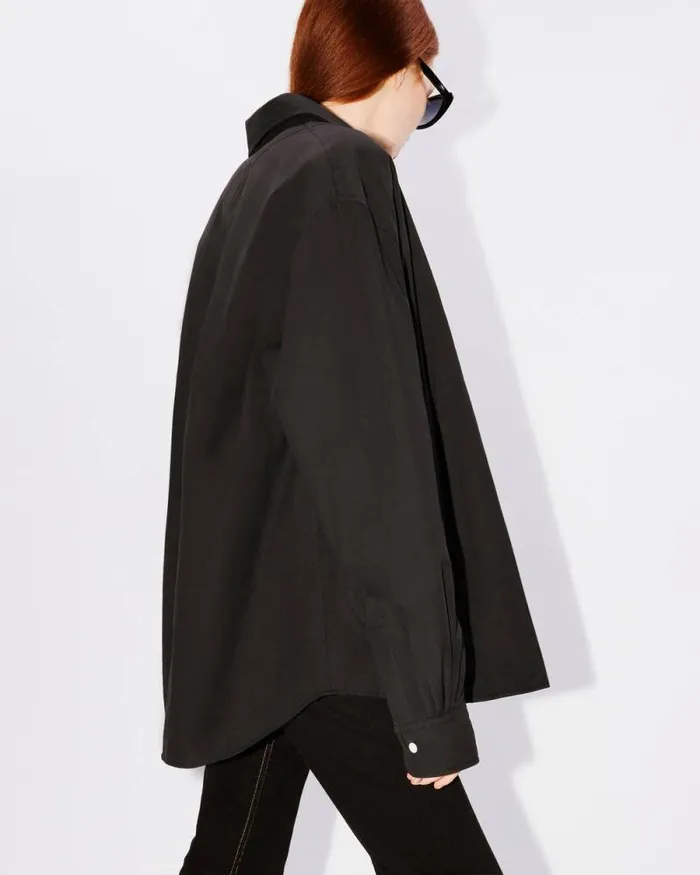 MenWomen 039Bicolor KENZO Paris039 Genderless Padded Overshirt Black Kenzo Shirts
